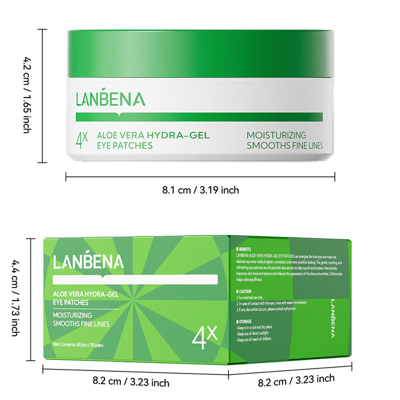 LANBENA Aloe Vera Hydra-Gel Eye Patches with Collagen – Anti-Wrinkle & Dark Circle Care