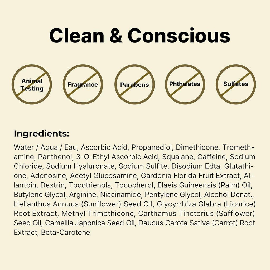 Vitamin C Face Serum – Brightening Anti-Aging Formula with Hyaluronic Acid & Vitamin E