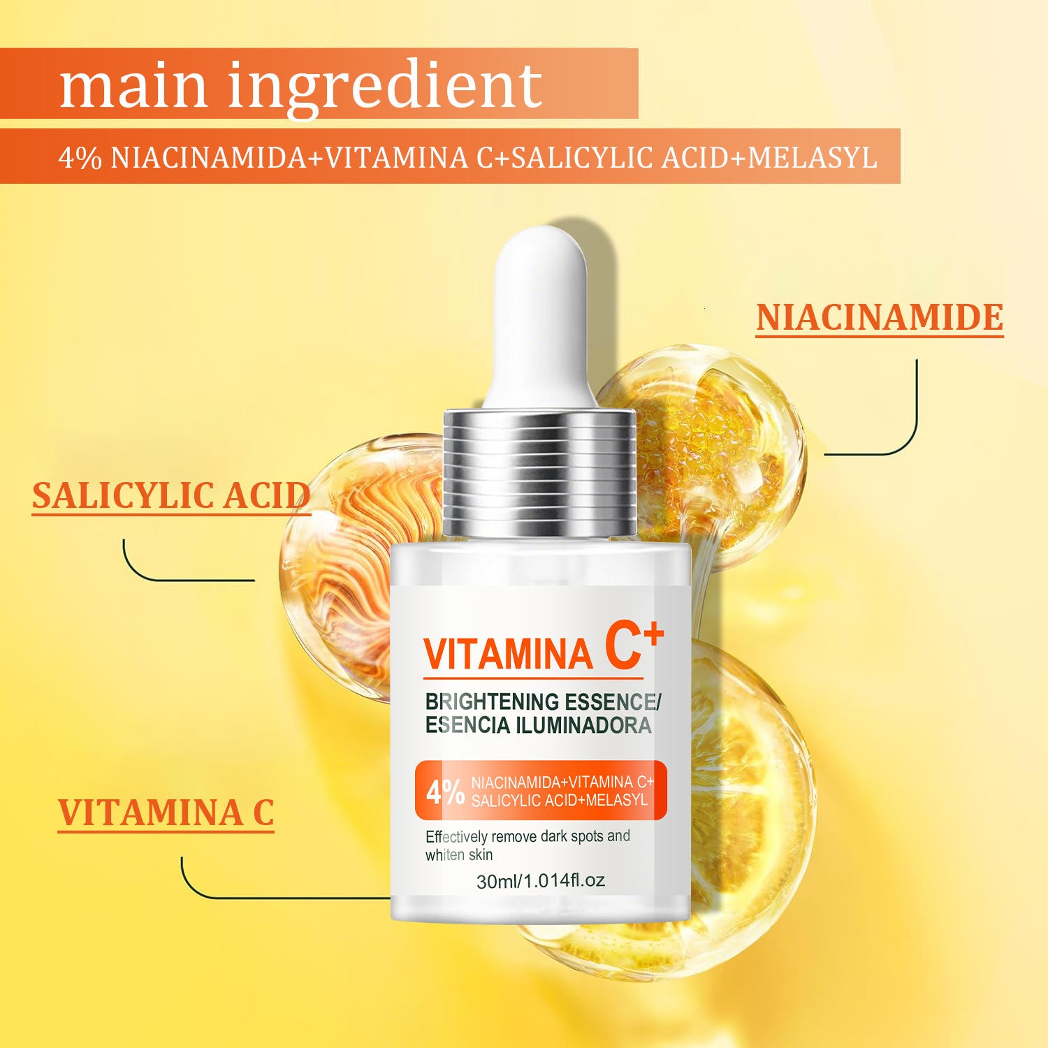 Vitamin C Face Serum – Brightening Anti-Aging Formula with Hyaluronic Acid & Vitamin E