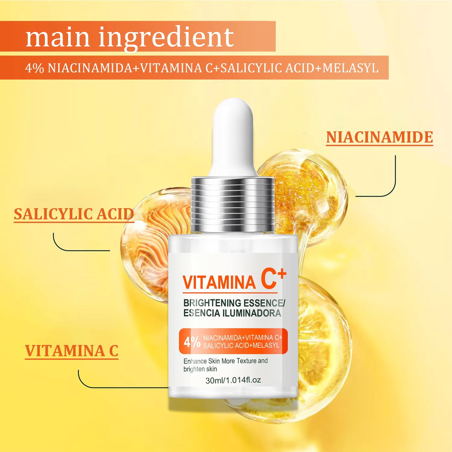 Vitamin C Face Serum – Brightening Anti-Aging Formula with Hyaluronic Acid & Vitamin E