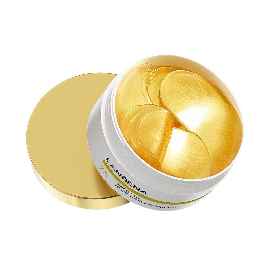 LANBENA 24K Gold Hydra-Gel Eye Patches with Green Tea – Collagen & Retinol Anti-Wrinkle Eye Masks