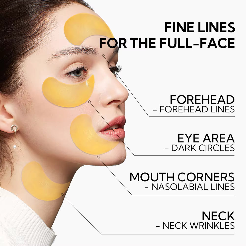 LANBENA 24K Gold Hydra-Gel Eye Patches with Green Tea – Collagen & Retinol Anti-Wrinkle Eye Masks