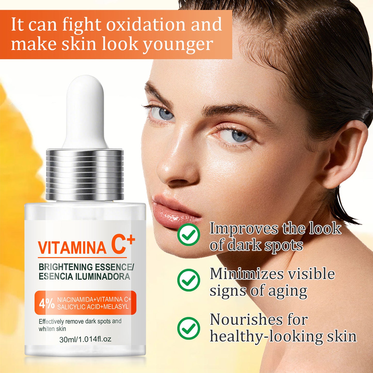 Vitamin C Face Serum – Brightening Anti-Aging Formula with Hyaluronic Acid & Vitamin E