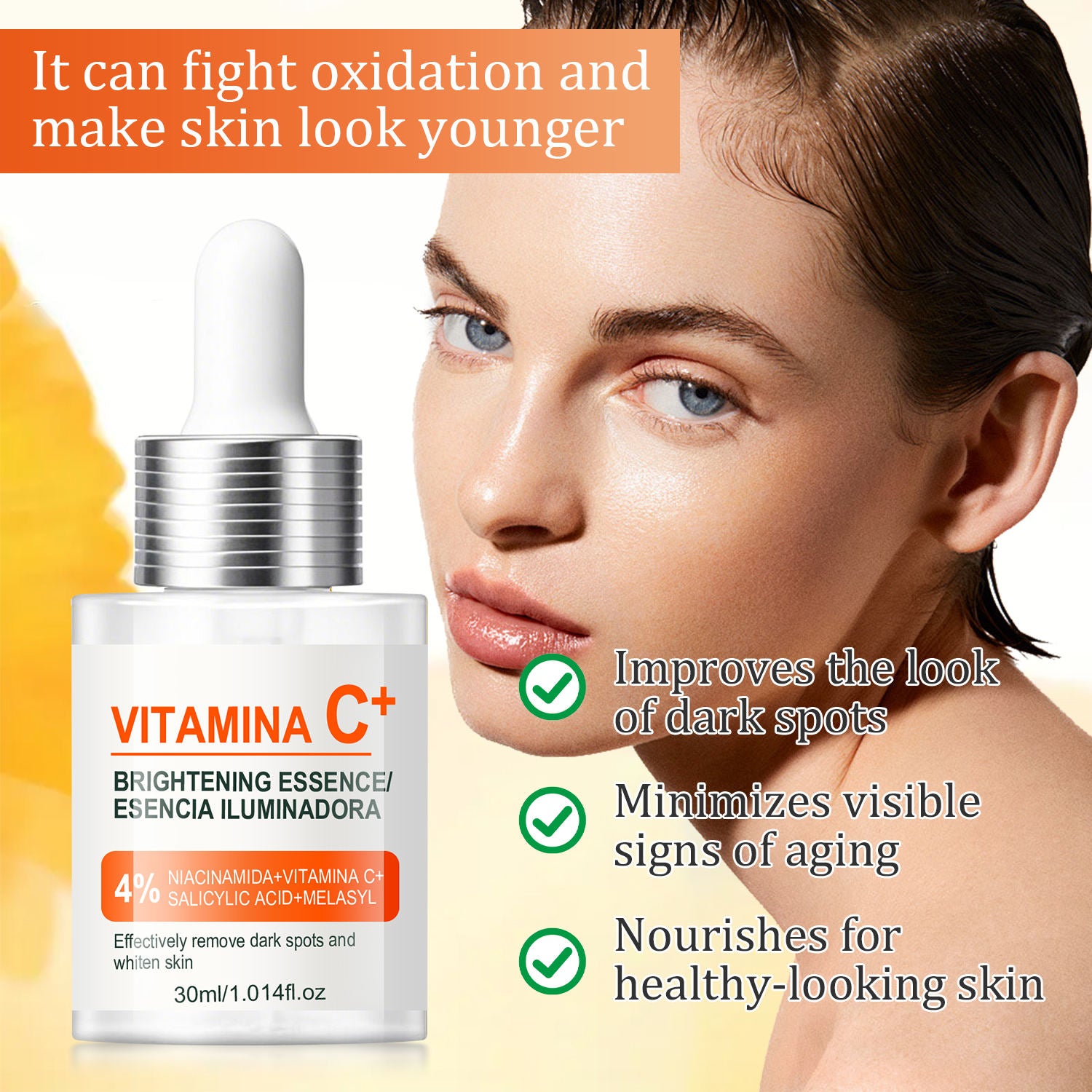 Vitamin C Face Serum – Brightening Anti-Aging Formula with Hyaluronic Acid & Vitamin E