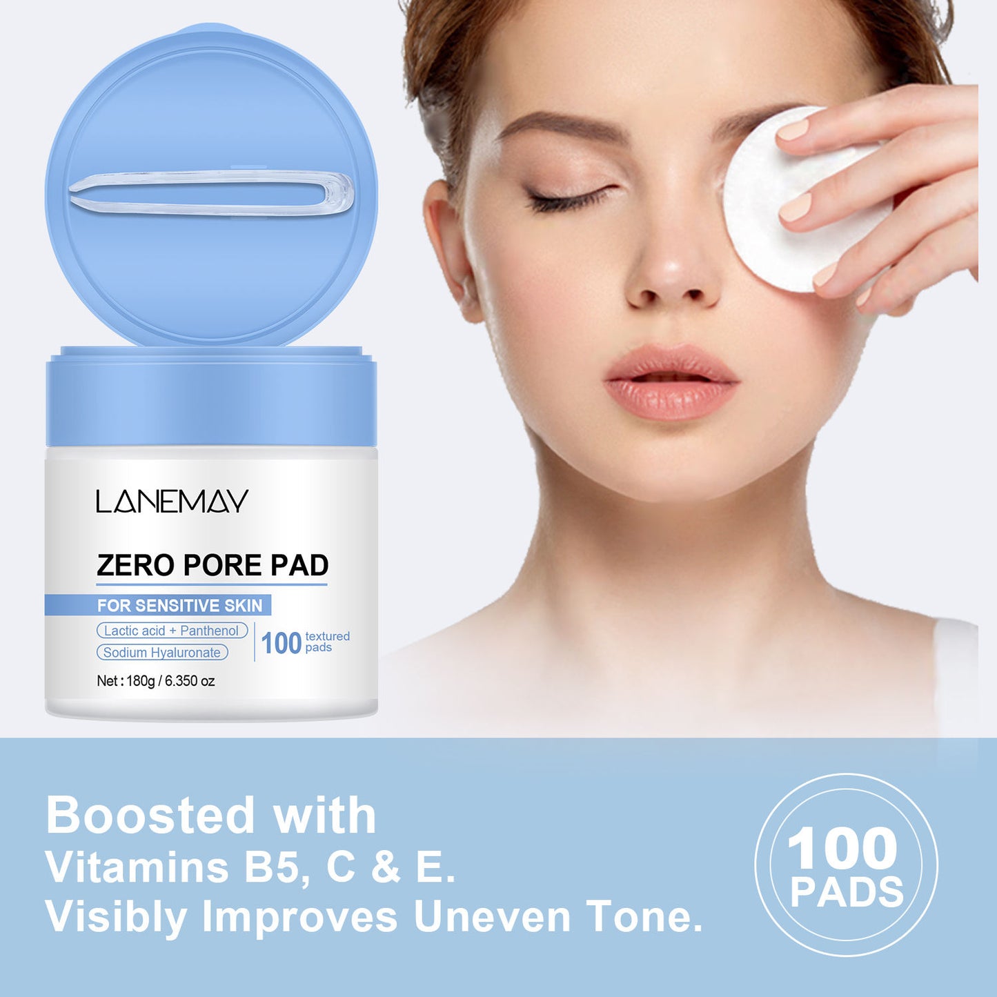 ZERO PORE PAD – Dual-Action Toner Pads with AHA, BHA, Niacinamide & Hyaluronic Acid (100 pads)