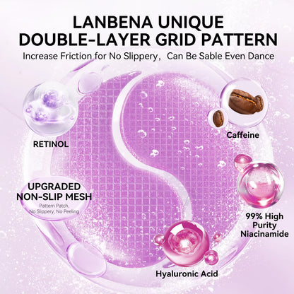 LANBENA Rejuvenating Retinol Hydra-Gel Eye Patches – Anti-Wrinkle & Dark Circle Care